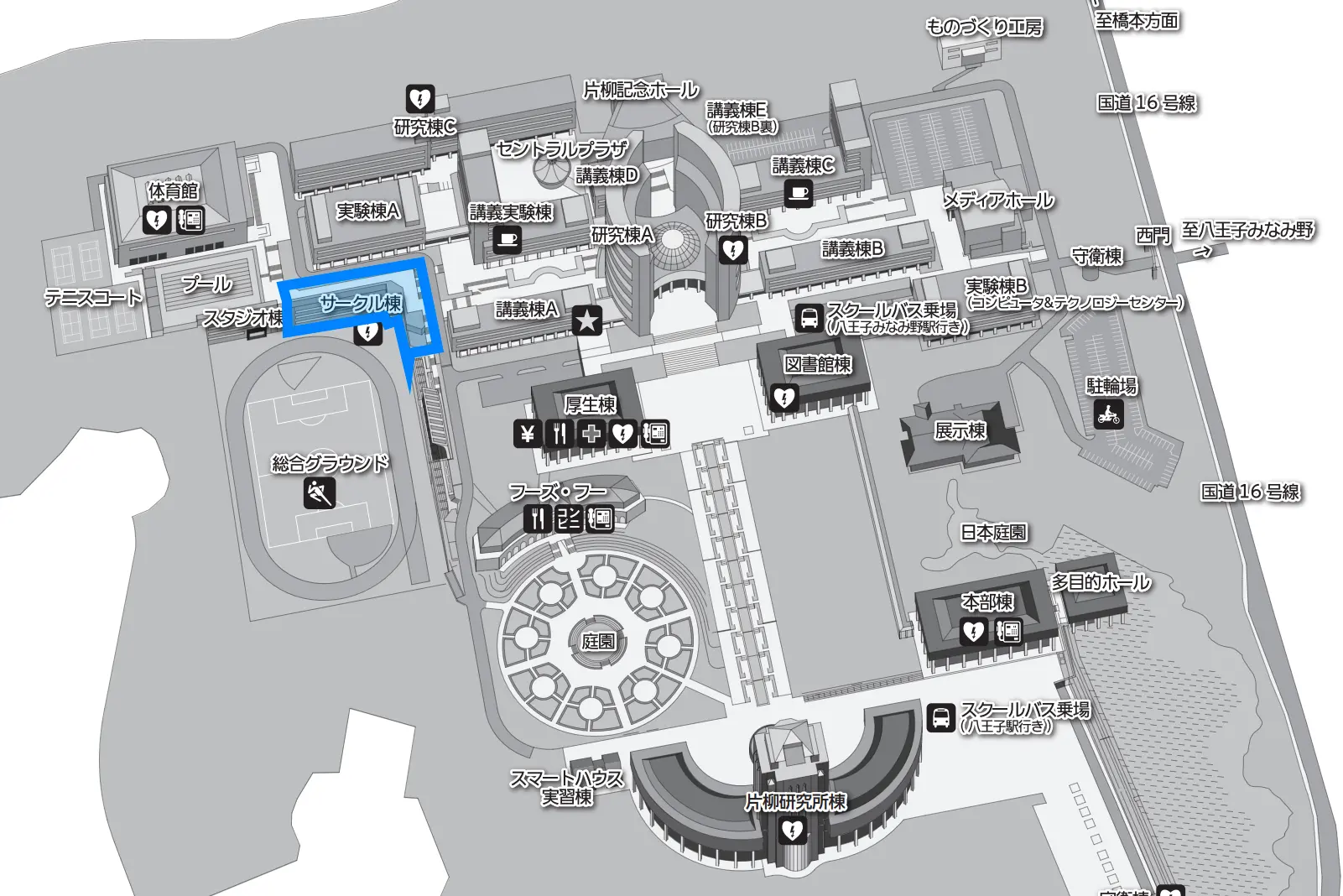 学校全体の構内マップ